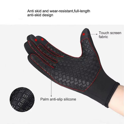 Men'S Autumn and Winter Cold Resistant Bicycle Gloves Warm Outdoor Sports Running Camping Skiing Gloves Motorcycle